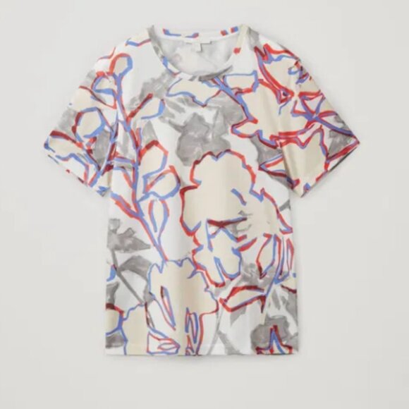 COS Abstract Printed Cotton-Jersey T-Shirt - Small - Picture 3 of 9